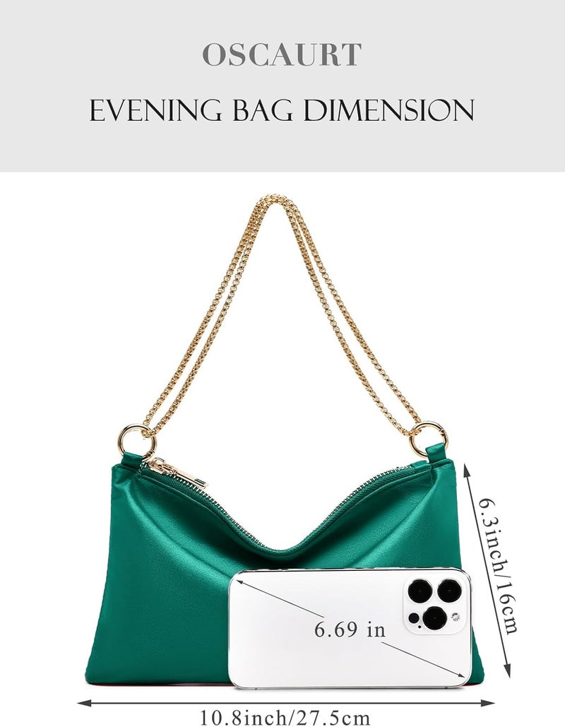 oscaurt Women's Evening Handbag Satin Shoulder Bag Purse for Prom Engagement Cocktail Party Wedding - Image 4